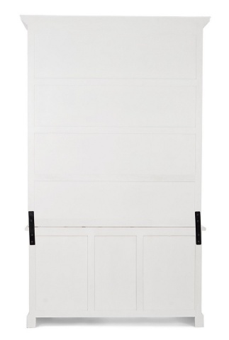 Bibliotecă Jefferson din lemn de mango alb antichizat 233.7 cm - Img 4