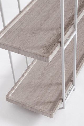 Bibliotecă Laurel cu 4 rafturi din oțel și MDF 164 cm - Img 5