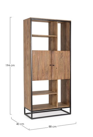 Biblioteca Nartan din lemn sheesham cu cadru metalic 194 cm - Img 2