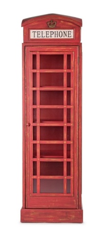 Bibliotecă RED CABIN din lemn de brad rosie 180 cm - Img 3