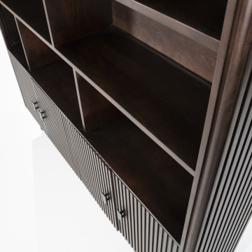 Biblioteca Remi din lemn de mango maro 200x37x200 cm - Img 6