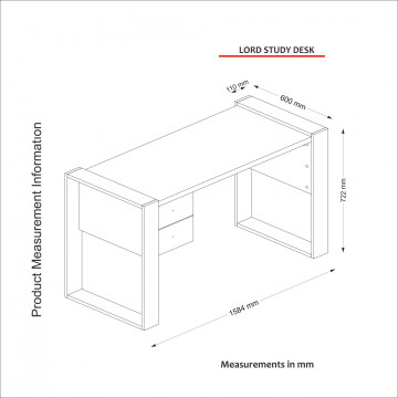 Birou cu sertare din pal melaminat Lord nuc si alb 158,4 cm - Img 4