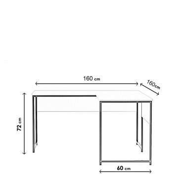 Birou pe colt din pal melaminat Tasarim stejar 140 cm - Img 6