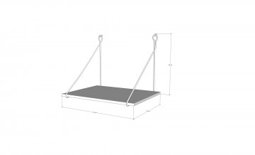 Birou suspendat din pal melaminat Tuna nuc negru 70 cm - Img 5