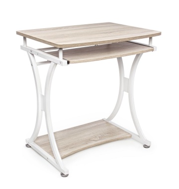 Birou Violet, cu cadru metalic și tavă glisantă pentru tastatură, 70x55x76 cm - Img 2