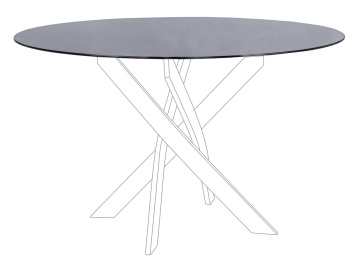 Blat din sticlă masă dining Glamour, Ø120 cm