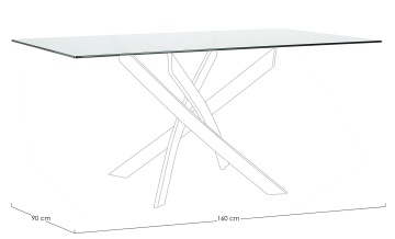Blat din sticlă masă dining Modern, 160x90 cm - Img 2