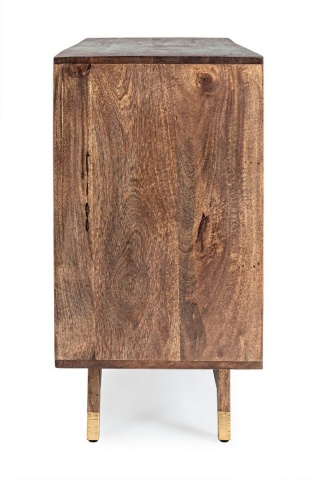 Comodă Dhaval cu 7 sertare, din lemn de mango și acacia reciclat, stil Vintage, 110x40x80 cm - Img 5