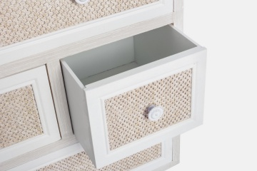 Comodă Montiel cu 5 sertare, din MDF și material textil, 60x33x72.5 cm - Img 3