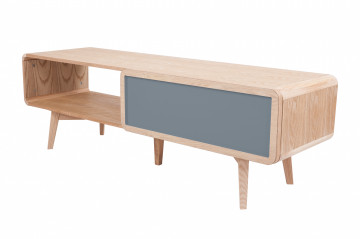 Comoda TV din lemn de frasin Addison gri 140 cm