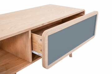 Comoda TV din lemn de frasin Addison gri 140 cm - Img 2