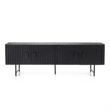Comoda TV din lemn de mango Remi 170 cm neagra