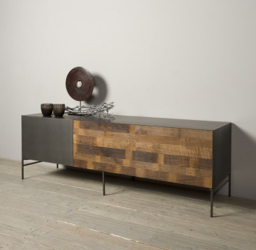 Comoda TV din tec reciclat 166 cm - Img 2