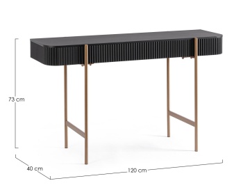 Consolă Darcy, blat din MDF, picioare din oțel, 120x40x73 cm - Img 2