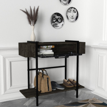 Consola din pal melaminat Lisabona marmură neagra 120 cm - Img 4