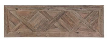 Consolă Kaily, din lemn reciclat de ulm, cu blat parchet antichizat, finisaj natural, 140x45x80 cm - Img 5