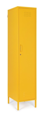 Dulap Cambridge, cu 1 ușă, din oțel, vopsit electrostatic, galben, 46x38x185 cm - Img 1