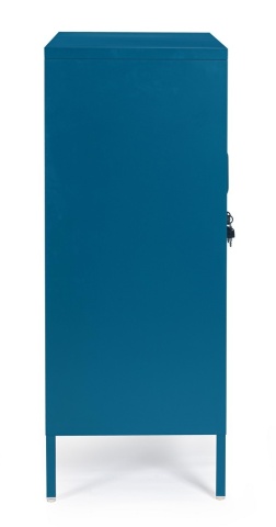 Dulapior Cambridge, cu 2 uși și 2 rafturi ajustabile, din metal vopsit electrostatic, albastru, 80x40x101.5 cm - Img 5
