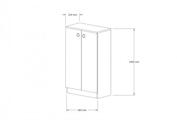 Dulapior din pal melaminat Defne alb 60x100x31,6 cm - Img 5