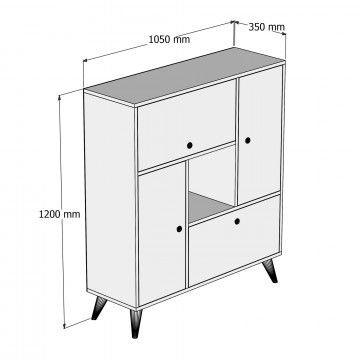 Dulapior din pal melaminat Hercules nuc 105x120x35 cm - Img 5
