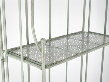 Etajeră Harriet, 3 polițe, pliabilă, din oțel, culoare salvie, 60x28x127 cm - Img 6