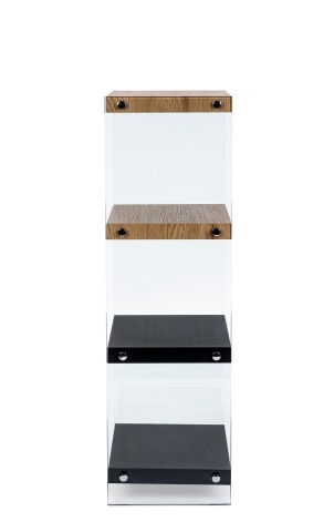 Etajera Line Wood din lemn cu sticlă neagră 100,5 cm - Img 4