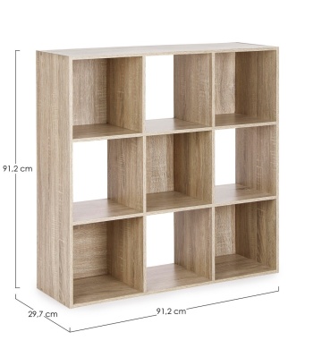 Etajera Mila cu 9 rafturi din lemn efect natural 91,2 cm - Img 2