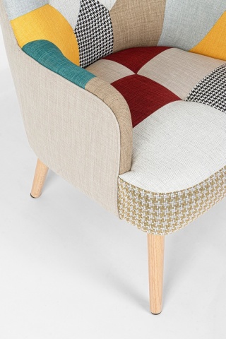 Fotoliu Galatea, din textil patchwork, 60x67x79 cm - Img 7