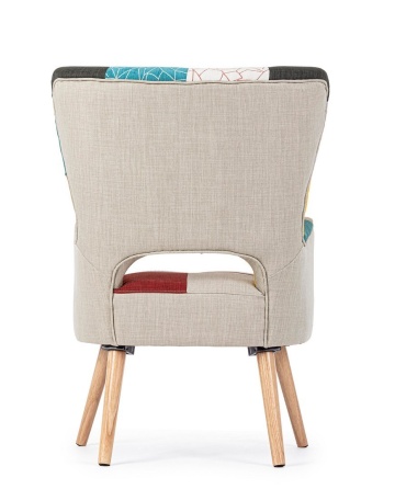 Fotoliu Galatea Queen, din textil patchwork, 65x68x92 cm - Img 4
