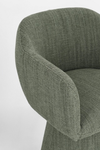 Fotoliu Lottie, pivotant cu mecanism de revenire, cu brațe, din material textil, verde, 59x55x77 cm - Img 6