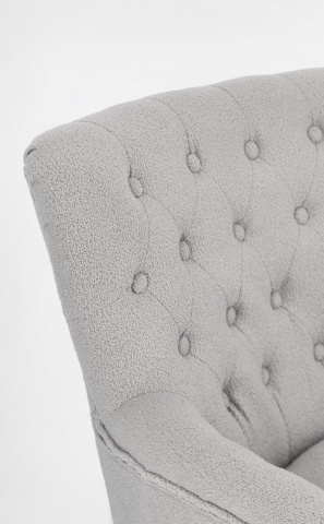 Fotoliu Orlins, capitonat, cu brațe, din material textil cu efect bouclé - Img 6
