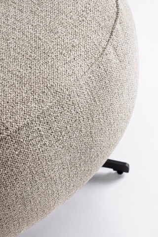 Fotoliu pivotant 360º, tapițat cu poliester efect chenille cu model punctat, picioare din oțel, gri, 80 x 93.5 x 96.5 cm - Img 7