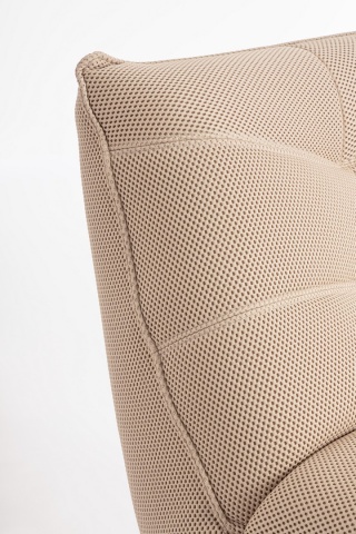 Fotoliu pivotant și reclinabil, din material textil, ivoriu, 88.5x107x93.5 cm - Img 6