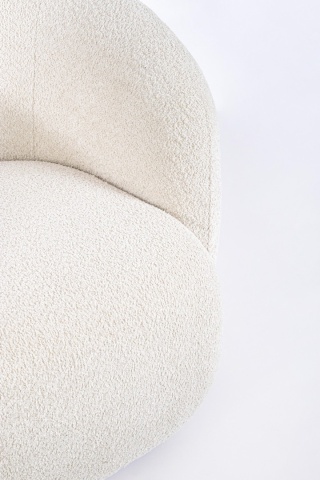 Fotoliu Tecla cu brațe, din poliester cu efect bouclé, natural, 93x87x73 cm - Img 8