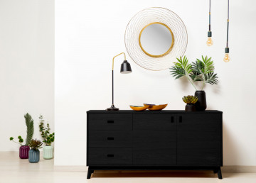 Lampa decorativa din fier/cupru Carisa neagra, un bec - Img 2