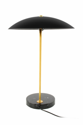 Lampa decorativa din fier/marmura Kayani neagra /aurie /neagra, un bec - Img 4