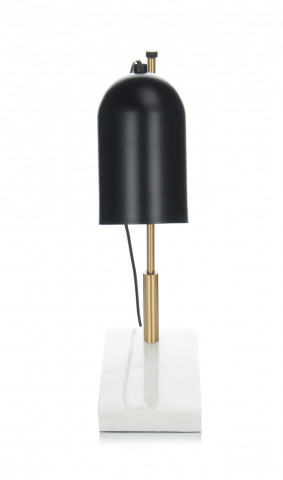 Lampa decorativa din metal/marmura Spiro neagra / aurie, un bec - Img 3