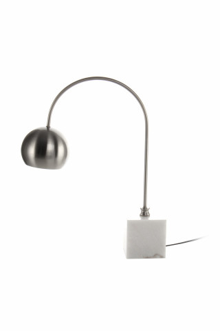 Lampa decorativa din PVC/fier/marmura Bella argintie/alba, un bec - Img 3