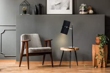 Lampa decorativa din tesatura/metal Novum neagra, un bec - Img 5