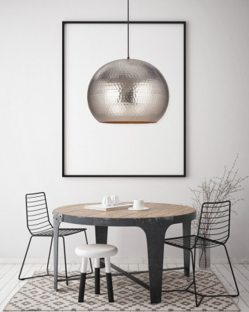 Lustra din fier Bell Large nichel, un bec - Img 2
