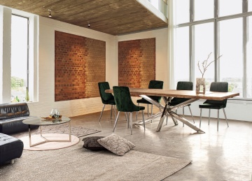 Masă dining extensibilă Arkansas, 10 persoane, cu blat din lemn de acacia, 180-260x90 cm - Img 11