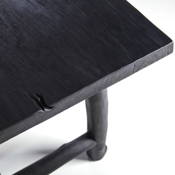 Masa dreptunghiulara din lemn de mahon Amazone 240x100x78 cm neagra - Img 2