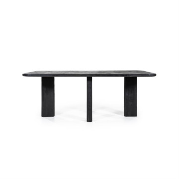 Masa dreptunghiulara din lemn de mango Fynn 200x100x75 cm neagra - Img 1