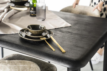 Masa dreptunghiulara din lemn de mango Jiska 250x100 cm neagra - Img 3