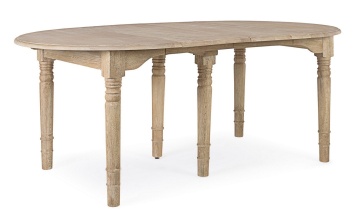 Masă extensibilă Bedford, din lemn masiv de stejar, finisaj ceruit antichizat, 10 locuri, 110-272x110 cm - Img 2
