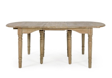 Masă extensibilă Bedford, din lemn masiv de stejar, finisaj ceruit antichizat, 12 locuri, 92-382x120 cm - Img 8