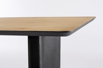 Masă fixă Stanwood, dreptunghiulară, din MDF furniruit cu stejar, 190x90 cm - Img 6
