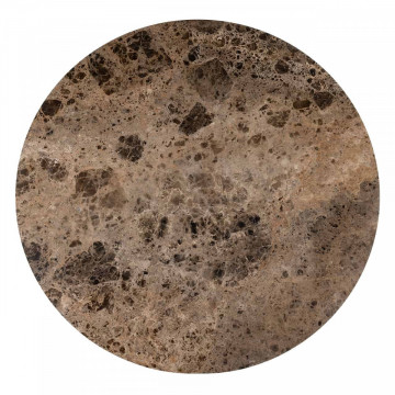 Masa rotunda cu blat din marmura Orion 75 x 140 x 140 cm maro/negru - Img 2