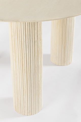 Masă rotundă fixă, pentru 6 persoane, diametru 120 cm, din lemn de mango, natur - Img 4