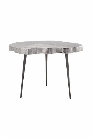 Masuta de cafea cu forma neregulata din aluminiu 65x56x50 cm argintiu